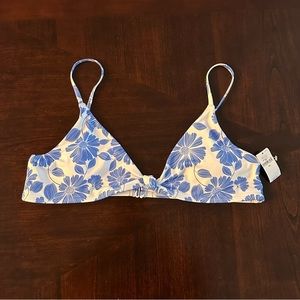 GAP Blue Floral Recycled Bikini Top Size XL NWT
